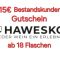 15€ Hawesko Neu- + Bestandskunden Gutschein  ab 18 Flaschen