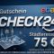 Check24 75€ Tippspiel Städtereisen (Flug + Hotel) Gutscheincode (bis