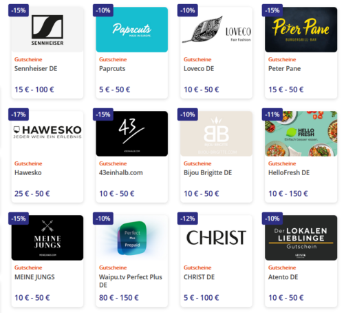  Cadooz Code Kauf Gutscheine mit Rabatt /Douglas Tchibo H&M Cyberport Poco Conrad