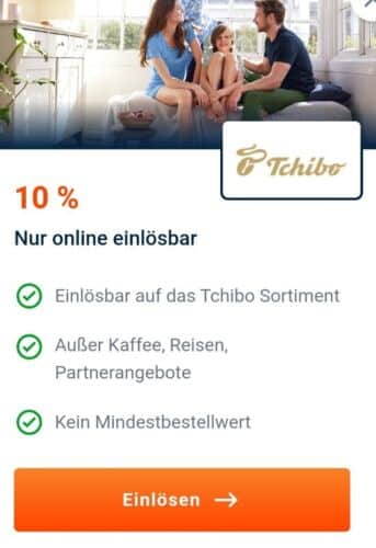  Tchibo Online-Gutschein-Code 10% Rabatt, KEIN MBW, Online Rabatt, Tschibo