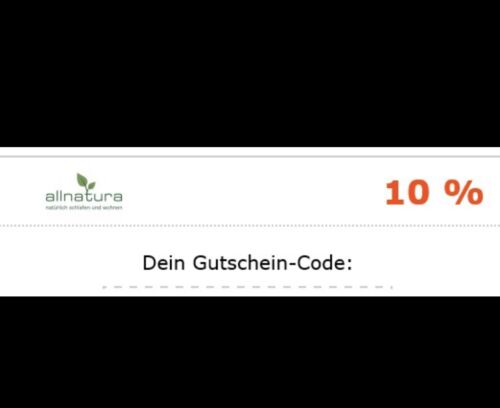  10% Gutschein für Allnatura Online Coupon Rabatt Code - 23.03.2024