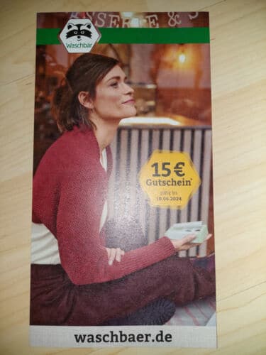  waschbaer.de 15 Euro Sparen Rabatt  Gutscheincode bis 10.06.2024   Waschbär