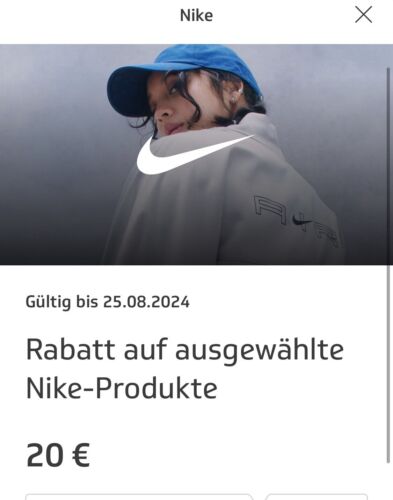  Nike.com Gutscheincode 20€ Rabatt ab 100€ MBW 