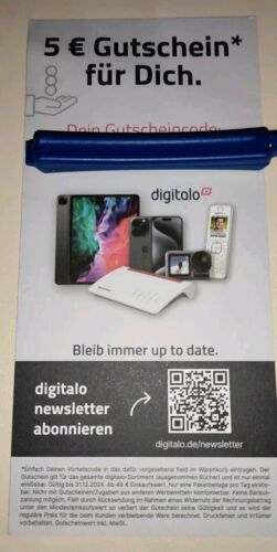  digitalo Gutschein 5 Euro Sparen Rabatt Gutscheincode bis 31.12.2024 *TOP*
