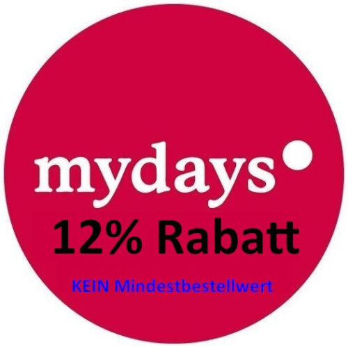  mydays Online Gutschein Code 12%, KEIN Mindestbestellwert
