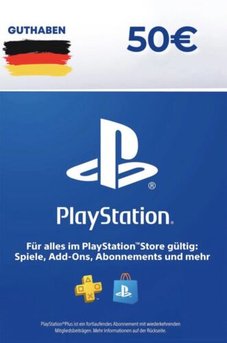  PSN 50€ [DE] PlayStation Network Guthaben Code 50 Euro PS5 PS4 [Code per Chat]