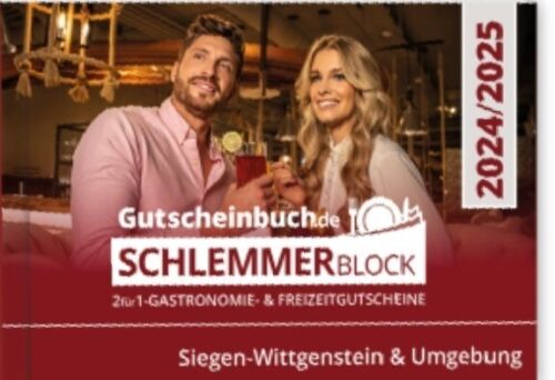 Gutscheinbuch Schlemmerblock 2025 Siegen-Wittgenstein Inklusive Mobile Code 25€ Gutscheinbuch Schlemmerblock 2025 Siegen-Wittgenstein Inklusive Mobile Code 25€