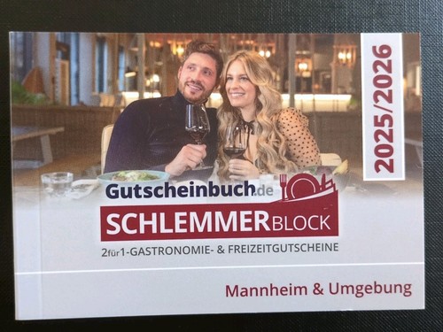  Schlemmerblock Gutscheinbuch Mannheim & Umgebung 2025/2026 inkl Online CODE NEU!