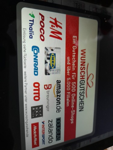  Wunschgutschein 100€ Euro Karte Guthaben Code Digital 