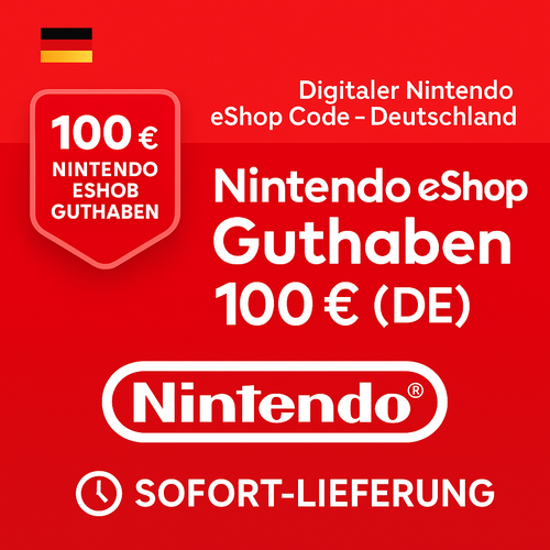  Nintendo eShop Guthaben 100 € (DE) 🇩🇪 | Digitaler Code sofort per E-Mail ⏱️