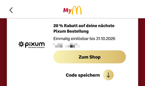  pixum Gutschein Voucher Rabatt-Code 20% auf Bestellung, bis 31.10.2026