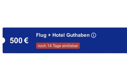 Check24 500€ Flug + Hotel Guthaben Gutschein Code (einlösbar bis 30.04.2026) Check24 500€ Flug + Hotel Guthaben Gutschein Code (einlösbar bis 30.04.2026)