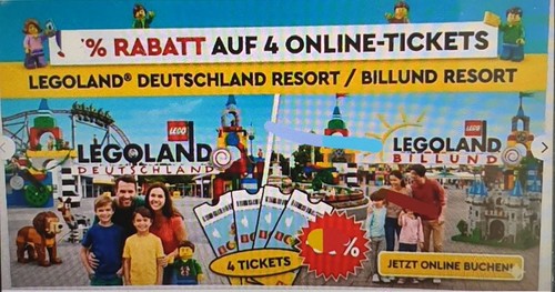  Legoland Günzburg Gutschein Code 40% Rabatt Tickets für bis 4 Personen 2026