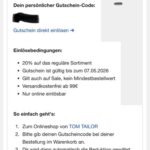TOM TAILOR 20 Rabatt Gutschein gueltig bis 07052026 Kein MBW