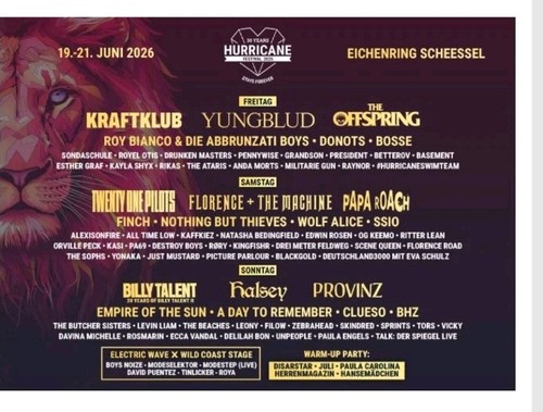  15% Rabattcode Gutschein Hurricane Festival 19.06.26-21.06.26