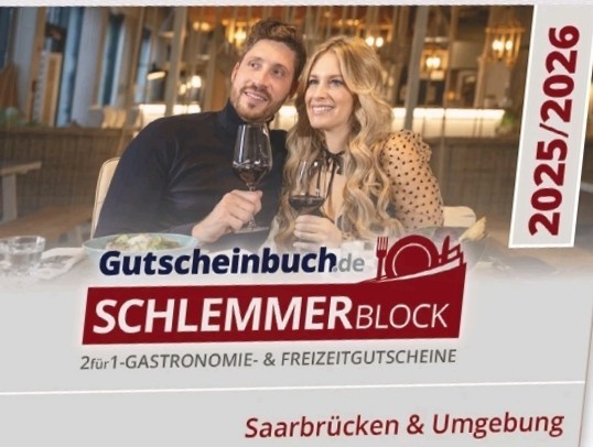  Gutscheinbuch Schlemmerblock 2026 Saarbrücken & Umgeb. Inklusive Mobile Code 30€
