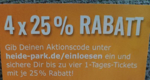  Heide Park 4x 25% Rabatt Code Bis 4 Personen  Gutschein 