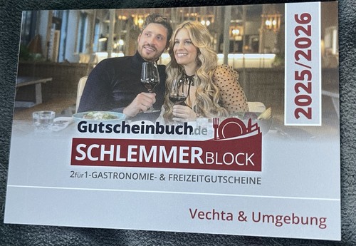  Schlemmerblock Gutscheinbuch 2026 2 in 1 Essen gehen, Kino +  30€ Gutschein Code